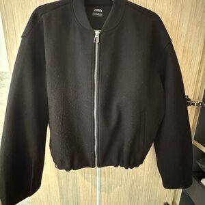 Zara black bomber jacket